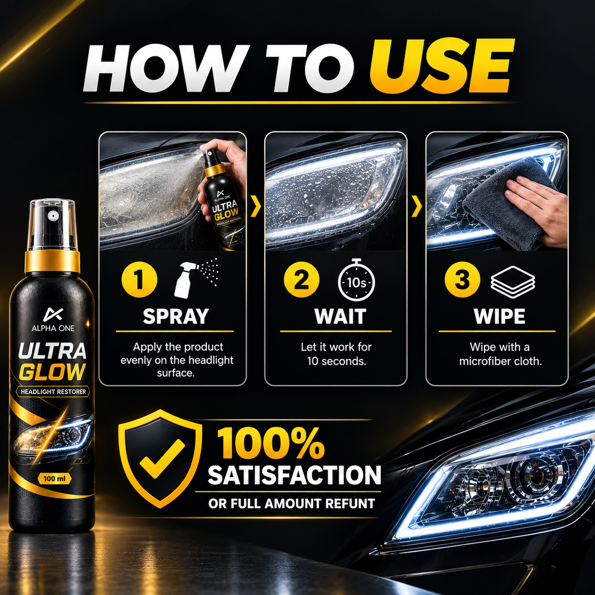 Ultra Glow - HEADLIGHT RESTORER